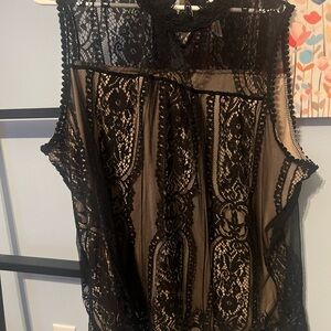 Black Lace Sleeveless Top